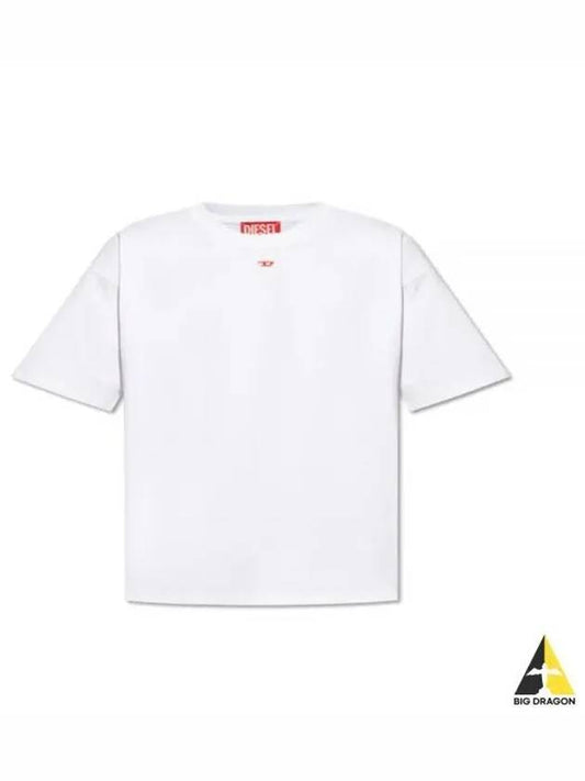 Embroidered D Patch Short Sleeve T-Shirt White - DIESEL - BALAAN 2