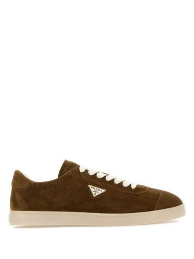 Lane Suede Low Top Sneakers Brown - PRADA - BALAAN 1