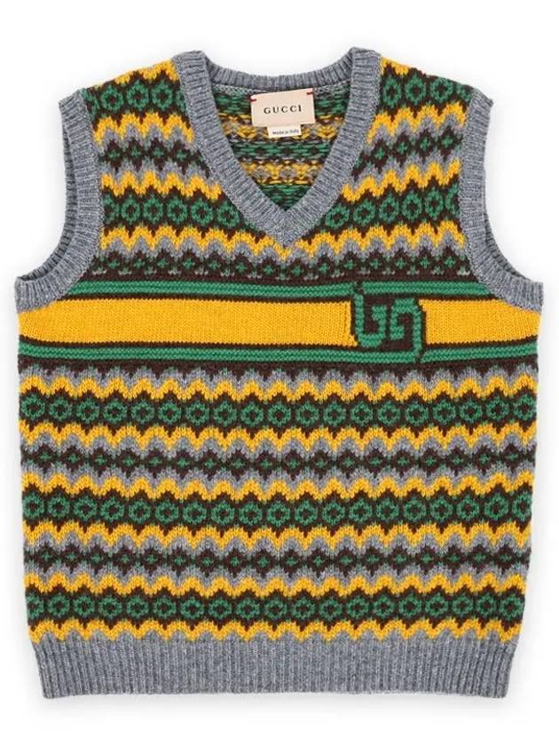 Kids Wool Jacquard Vest - GUCCI - BALAAN 2