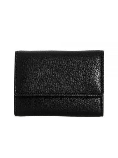 Postitch Logo Leather Key Holder Wallet Black - MAISON MARGIELA - BALAAN 2