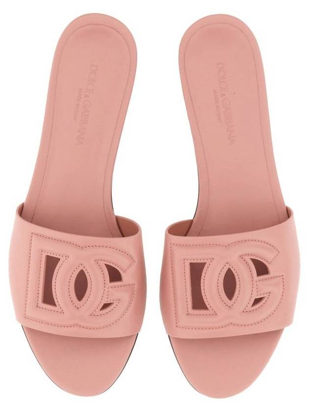 Dolce & Gabbana Leather Slide Sandal - DOLCE&GABBANA - BALAAN 6