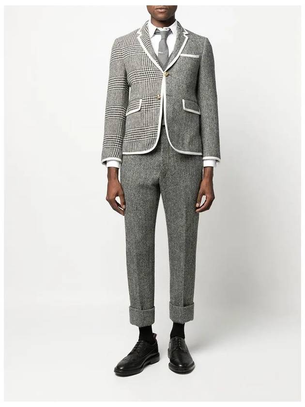 Men's Herringbone Backstrap Straight Pants Grey - THOM BROWNE - BALAAN 4