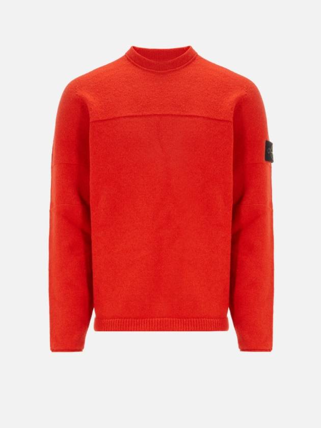 Crew Neck Wool Knit Top Red - STONE ISLAND - BALAAN 2