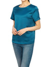 Torres Satin Jersey Short Sleeve T-Shirt Blue - MAX MARA - BALAAN 5