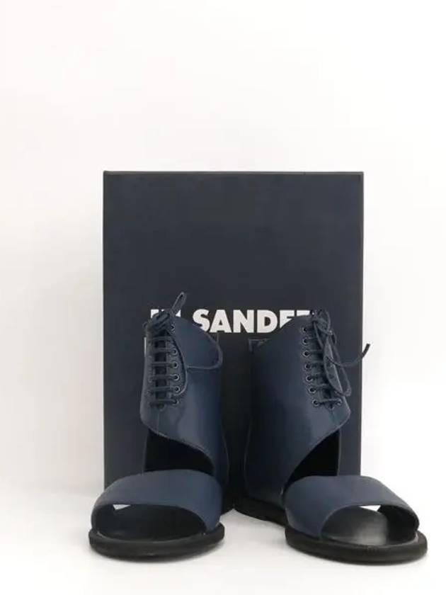 JN22060 Navy Leather Women s Sandals 225MM - JIL SANDER - BALAAN 1