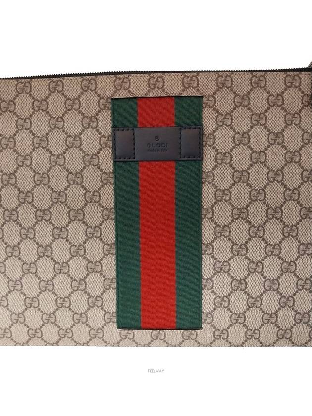 433665 Three stripe GG strap clutch bag - GUCCI - BALAAN 7