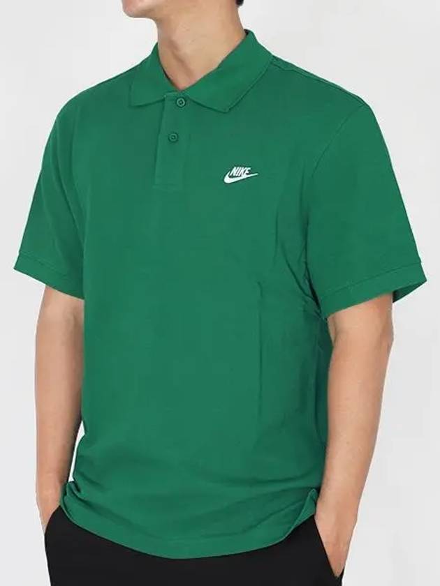 Club Loose Fit Pique Polo Shirt Green - NIKE - BALAAN 2