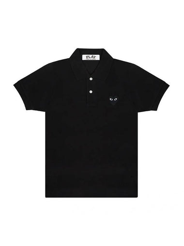 Women's Small Black Heart Wappen Short Sleeve PK Shirt P1 T065 1 Black - COMME DES GARCONS PLAY - BALAAN 1