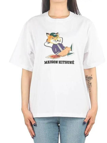 KW00108KJ0008 WHITE Women s Dressed Fox Short Sleeve T Shirt - MAISON KITSUNE - BALAAN 1