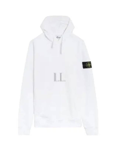 Wappen Patch Brushed Cotton Fleece Hoodie White - STONE ISLAND - BALAAN 2