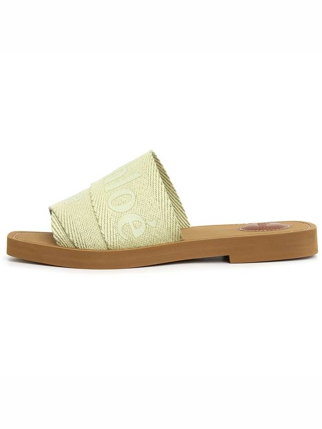 Woody Logo Flat Mule Slippers Green - CHLOE - BALAAN 5