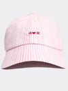 Striped Ribbon Ball Cap Pink - AOX - BALAAN 1