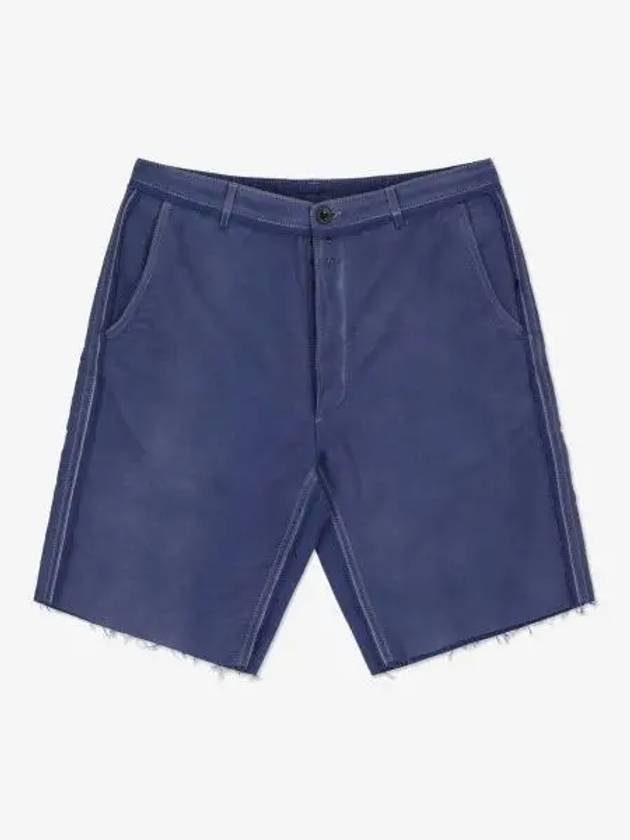 Raw Edge Cotton Bermuda Shorts Blue - MAISON MARGIELA - BALAAN 2