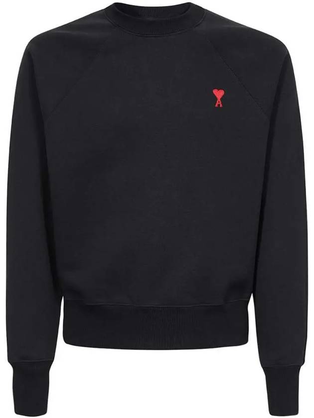 Small Heart Logo Sweatshirt Black - AMI - BALAAN 3