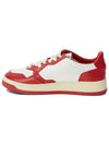 Men's Medalist Low Leather Sneakers White Red - AUTRY - BALAAN 4