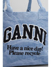 Embroidered Logo Small Tote Bag Blue - GANNI - BALAAN 6