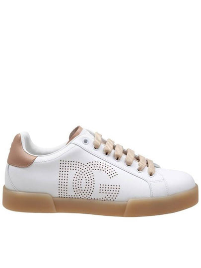 Portofino perforated DG logo low top sneakers white - DOLCE&GABBANA - BALAAN 2