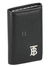 silver logo grain leather key holder black - BURBERRY - BALAAN 2