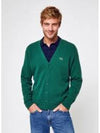 Relaxed Fit Button Wool Cardigan Green - LACOSTE - BALAAN 2