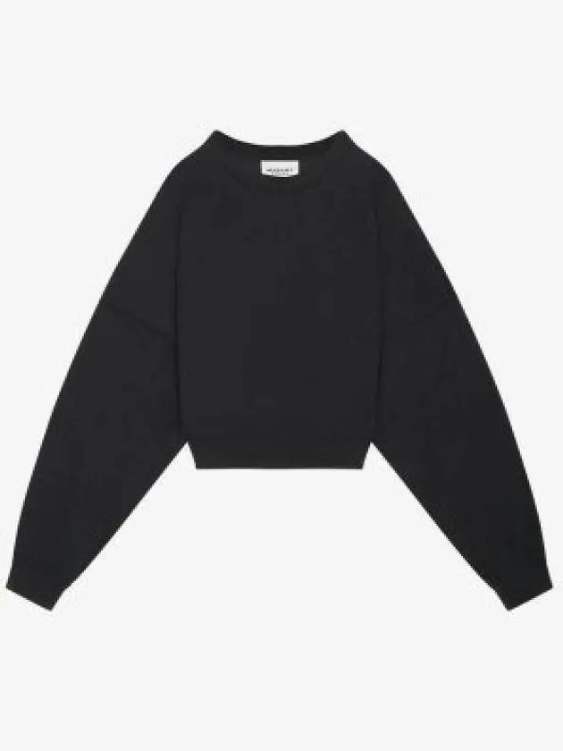 Sheila Cropped Cotton Sweatshirt Black - ISABEL MARANT - BALAAN 2