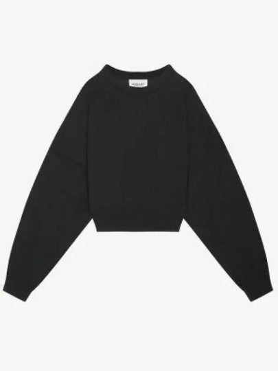 Sheila Cropped Cotton Sweatshirt Black - ISABEL MARANT - BALAAN 2