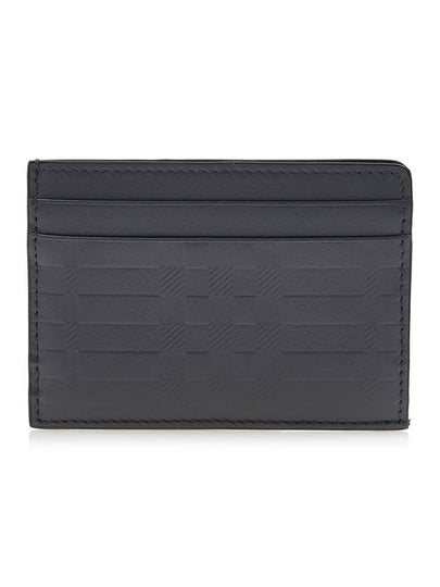 Embossed Check Leather Card Holder Black - BURBERRY - BALAAN 2