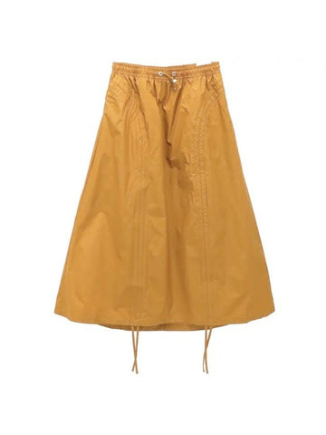 Women's Rush Woven Long A-Line Skirt Orange - NIKE - BALAAN.