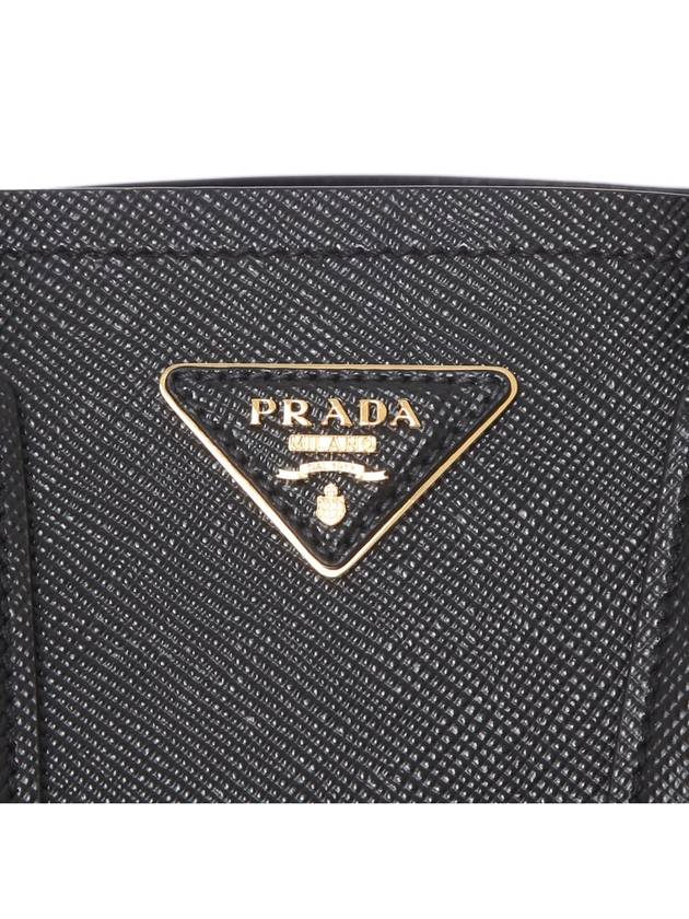 Double Saffiano Leather Mini Bag Black - PRADA - BALAAN 6