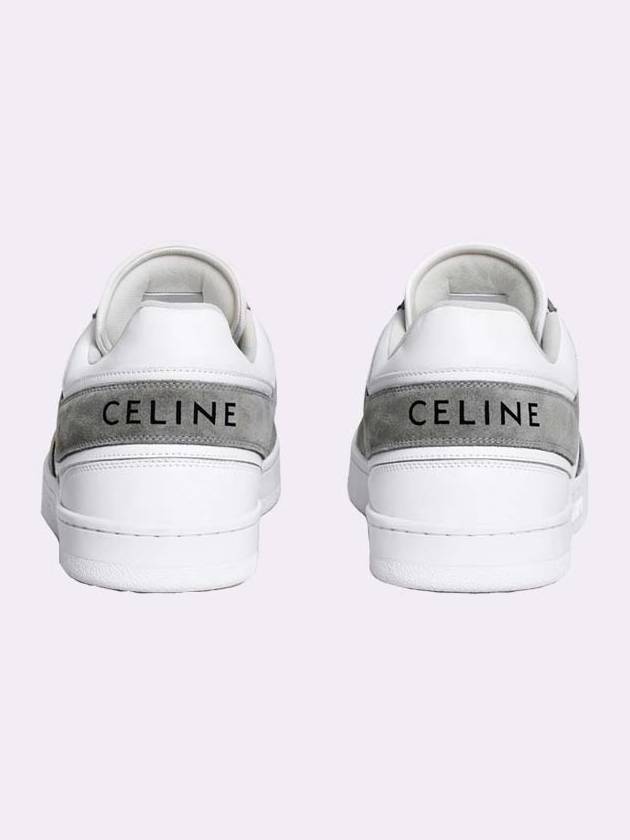 Trainer Suede Calfskin Lace-Up Low Top Sneakers Grey - CELINE - BALAAN 6