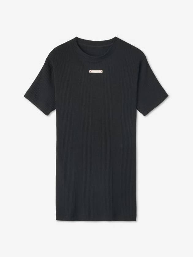 Fancy Rib Short Sleeve T-Shirt Black - MAISON MARGIELA - BALAAN 2