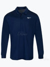 Dri Fit Victory Long Sleeve Polo Shirt Navy - NIKE - BALAAN 2