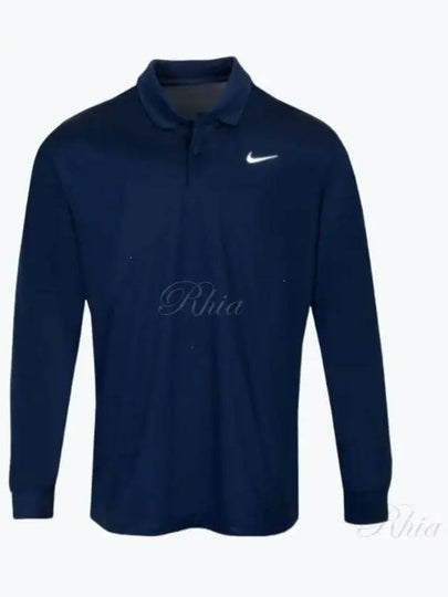 Dri Fit Victory Long Sleeve Polo Shirt Navy - NIKE - BALAAN 2