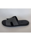 Izmir Chevron Slippers Blanc Black - HERMES - BALAAN 6