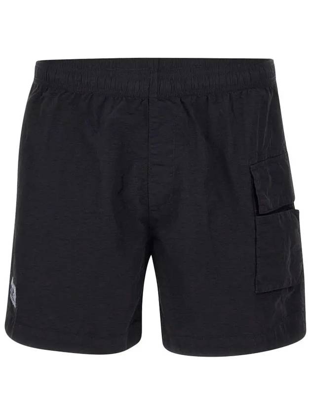 Flat Nylon Logo Patch Utility Swim Shorts Black - CP COMPANY - BALAAN 3