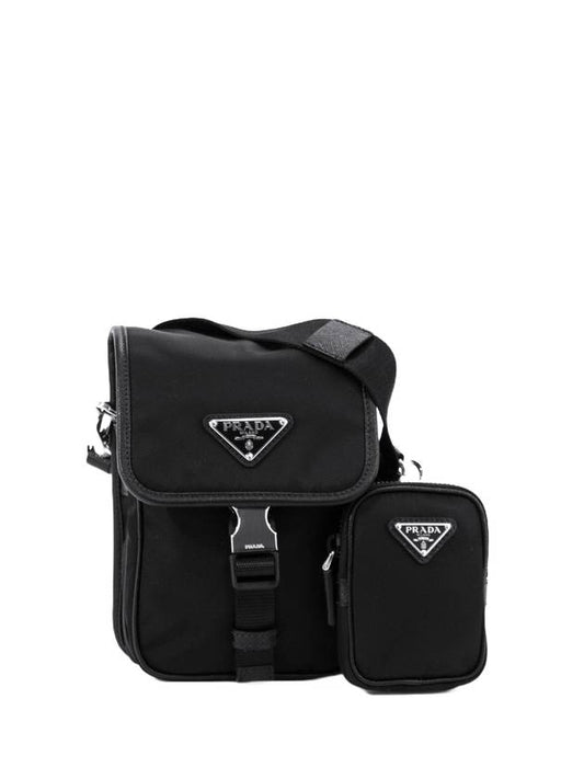 Re-Nylon Saffiano Mini Cross Bag Black - PRADA - BALAAN 1