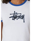 AU Australia OUTLINES LINGER Slim Fit Crop T Shirt ST1235012 White WOMENS - STUSSY - BALAAN 4