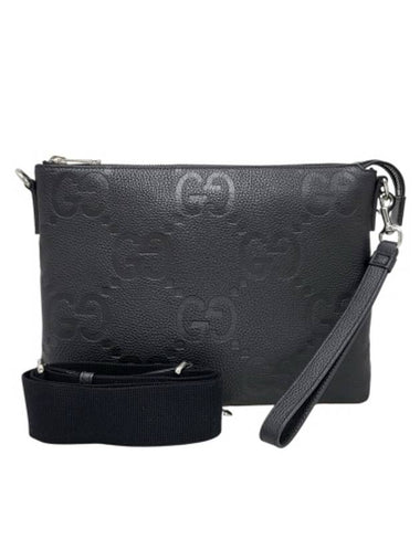 696009 Black leather jumbo GG medium messenger cross bag - GUCCI - BALAAN 1