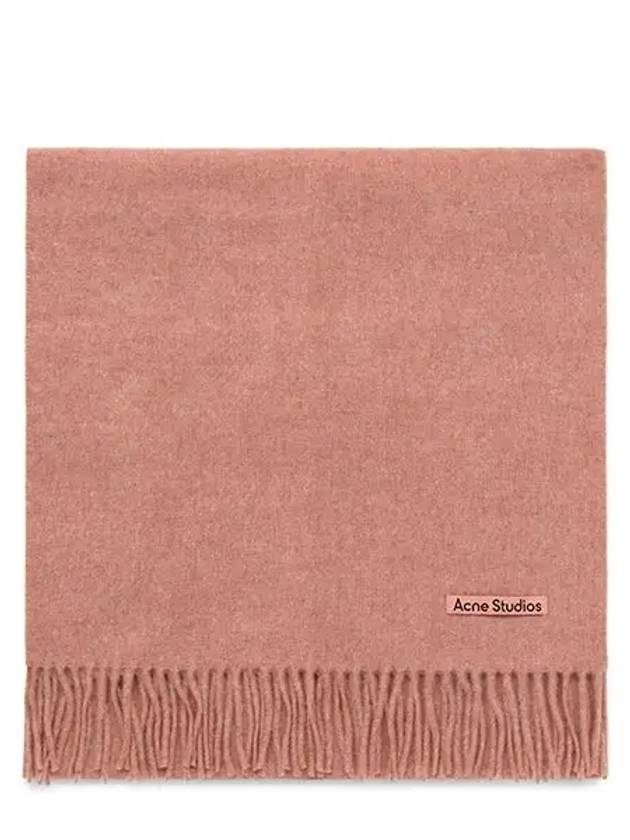 Studios Wool Fringe Scarf Rose Melange - ACNE STUDIOS - BALAAN.