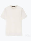 Crew Neck Linen Short Sleeve T-shirt White - LORO PIANA - BALAAN 2