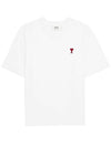 Small Heart Logo Boxy Fit Short Sleeve T-Shirt White - AMI - BALAAN 2