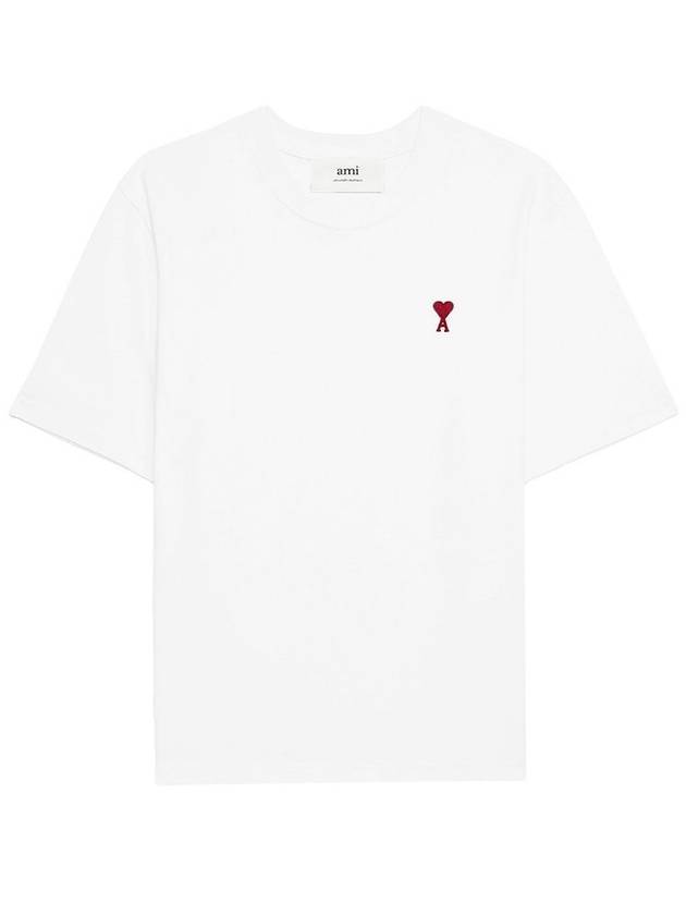 Small Heart Logo Boxy Fit Short Sleeve T-Shirt White - AMI - BALAAN 2