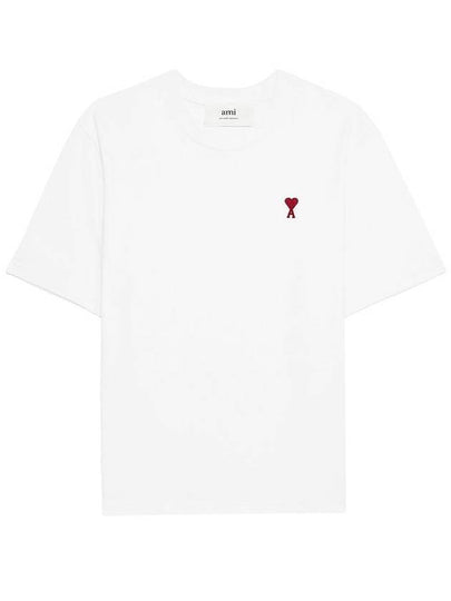 Small Heart Logo Boxy Fit Short Sleeve T-Shirt White - AMI - BALAAN 2