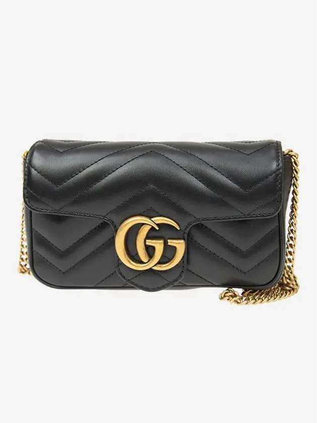 GG Marmont Matelasse Leather Super Mini Bag Black - GUCCI - BALAAN 4