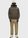 638X5 Marina Oversized Fit Cotton Fleece Hoodie Walnut Brown - STONE ISLAND - BALAAN 3