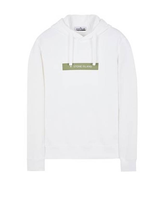 Micro Graphics Four Print Cotton Fleece Hoodie White - STONE ISLAND - BALAAN 1