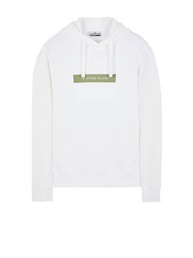 Micro Graphics Four Print Cotton Fleece Hoodie White - STONE ISLAND - BALAAN 1