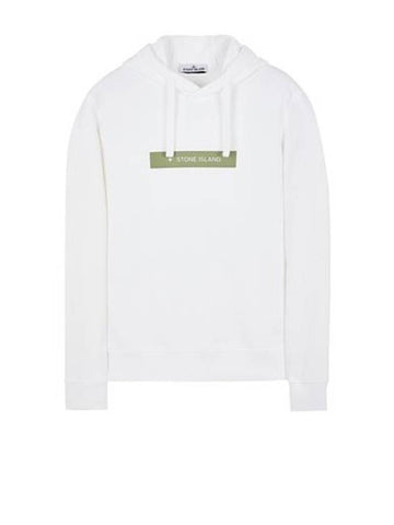 Micro Graphics Four Print Cotton Fleece Hoodie White - STONE ISLAND - BALAAN 1