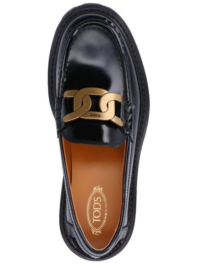 Women's Kate Metal Chain Leather Loafers Black - TOD'S - BALAAN 6