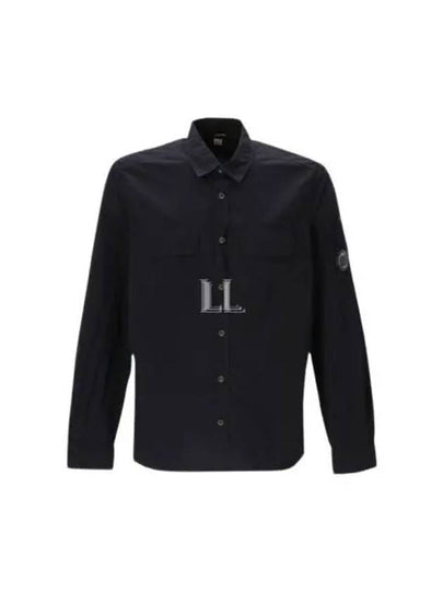 Lens Wappen Pocket Long Sleeve Shirt Navy - CP COMPANY - BALAAN 2