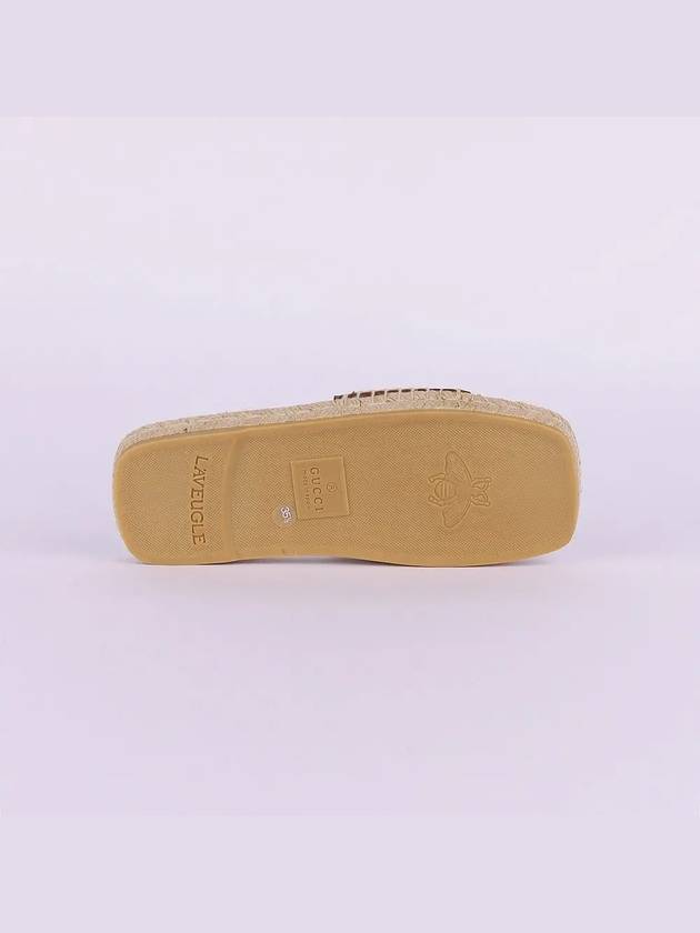 Interlocking G Cut Out Leather Slide Brown - GUCCI - BALAAN 5